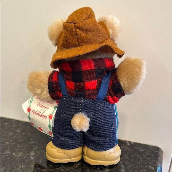 Vintage Wendy's Furskins Teddy Bear 1986 Plush Toy Christmas Farmer with 7”. - Picture 4 of 7